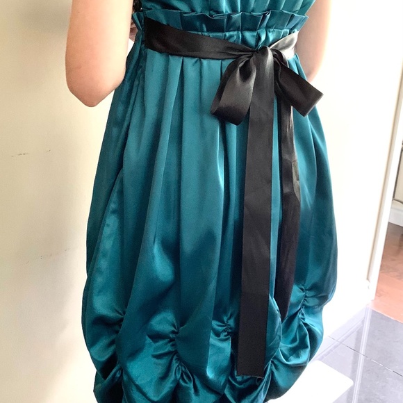 BOBOYUKA - BLACK+TEAL color prom dress - Picture 5 of 11